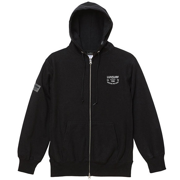 Original 12oz Double Zip Hoodie [SINCE] (Fleece Lined) Black