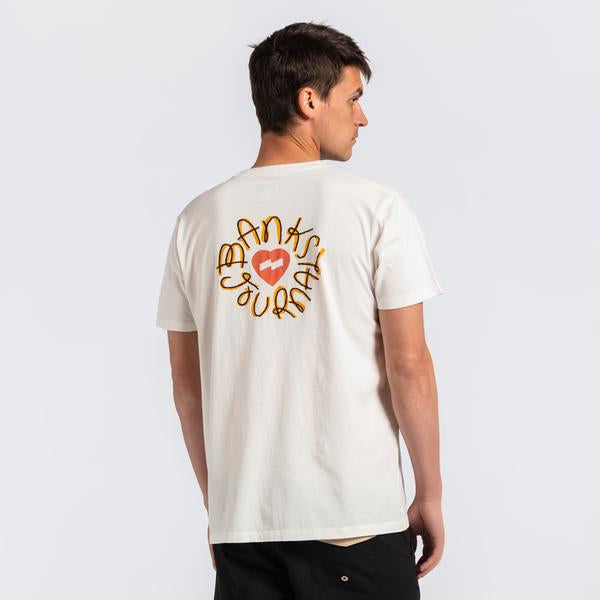 30% off sale! 『BANKS』HEART STAMP TEE SHIRT / OFF WHITE / L size