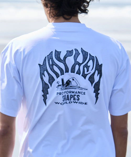ハイブリッド ラッシュガードTシャツ [MEYHEM SPRAY] WHITE 水陸両用