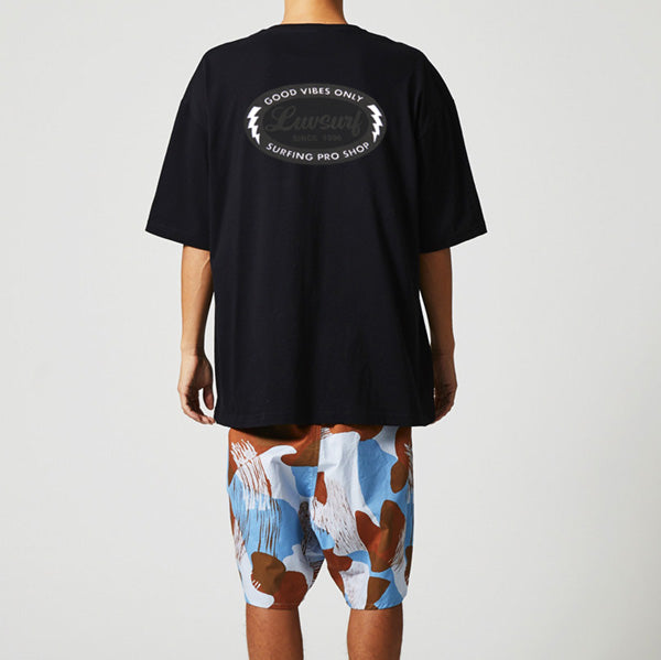 Big Silhouette T-shirt [GOOD VIBES] BLACK / Size L
