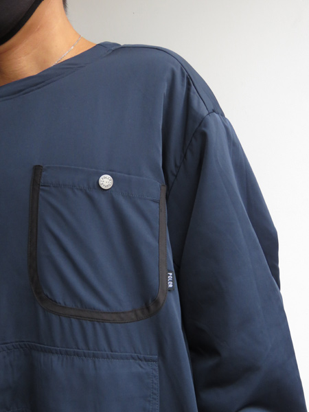 50%セールリバーシブル NYLON PUFF CREW / COYOTE/NAVY